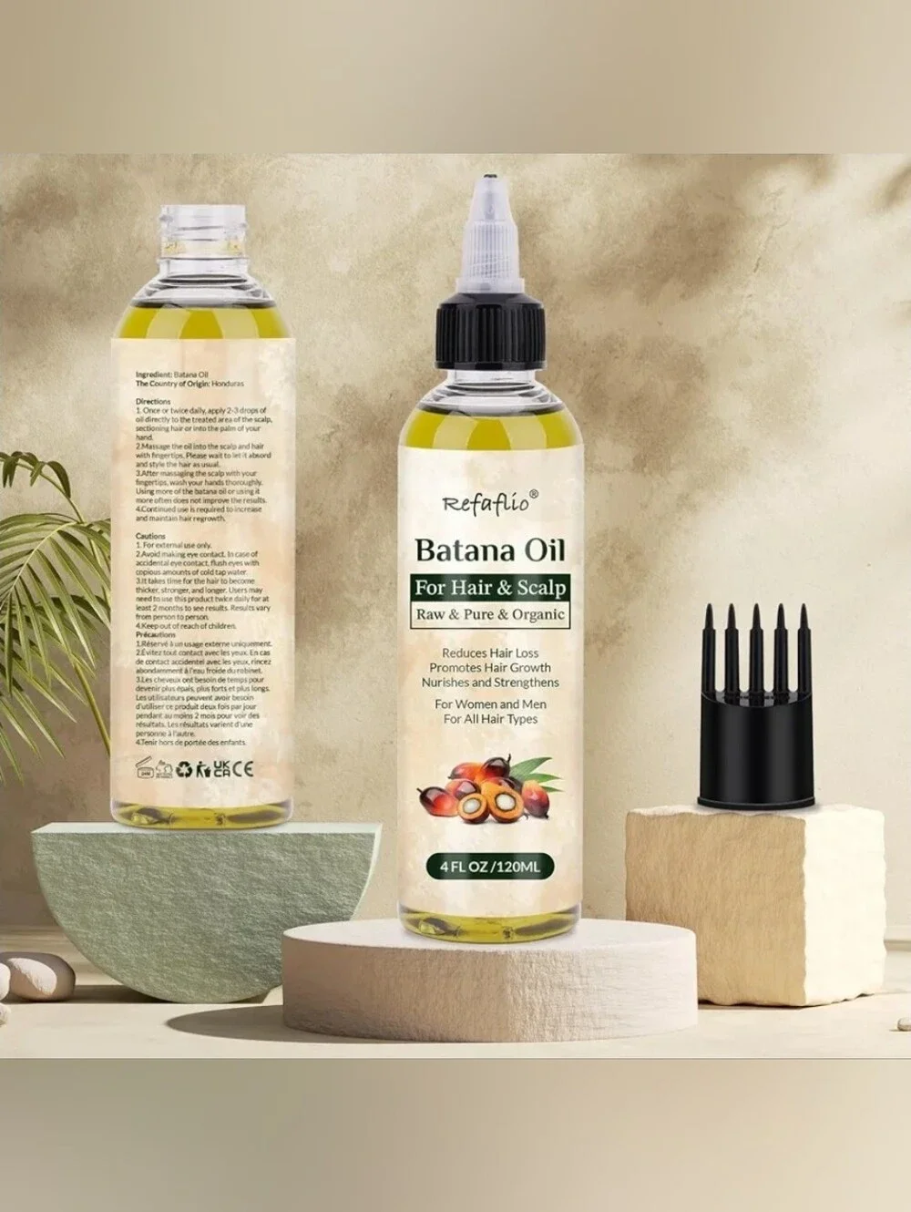 Raw Organic Batana Oil for Hair Growth, Enhances Thickness & Prevents Hair Loss